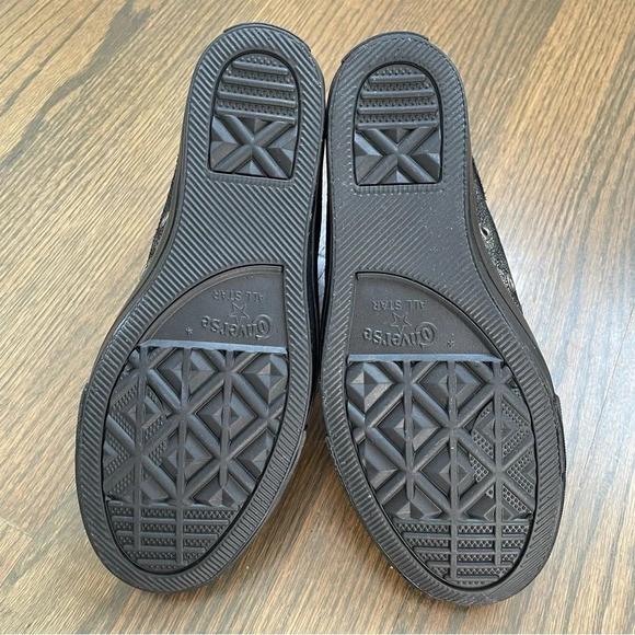 NEW Converse CT All Star Lux Hidden Heel Wedge Silver Sparkle Black 550669C - Picture 11 of 12